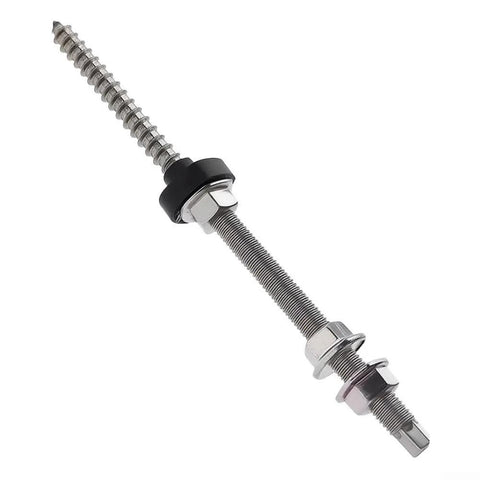 Heavy Duty Stainless Steel Solar Panel Mounting Screws, Tough As Nails Double Head Roof Fasteners, 200Mm showing detailed view.