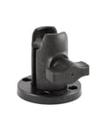 RAM Mounts Single Socket Swivel Arm With AMPS Base For B Size 1 Inch Ball 360 Degree Rotating Mount On A Two And A Half Inch Round Base Built From High Strength Composite Black, black composite AMPS base swivel arm