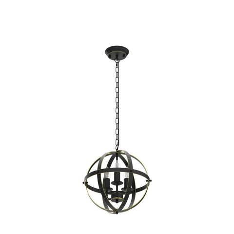 Totally Dope Vintage Farmhouse Globe Chandelier With Three Pendant Lights Metal Swag Ceiling Fixture In Gold E12 Base