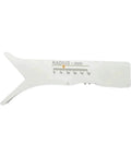 Slick Sliding Radius Gauge With A Solid Ergonomic Grip And Dang Accurate Engraved Scale For Quick Drafting And Hardwood Joinery Projects Plus Rustproof Finish For Daily Shop Grind, white plastic construction.
