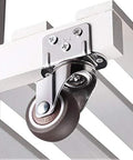 Swivel caster with L-shaped mounting plate, 1-inch rubber wheel, metal housing, ball bearing