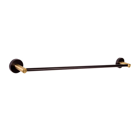 Kelton 4 Piece Matte Black And Satin Gold Bath Accessory Set - 24-inch towel bar, durable zinc brass, modern design