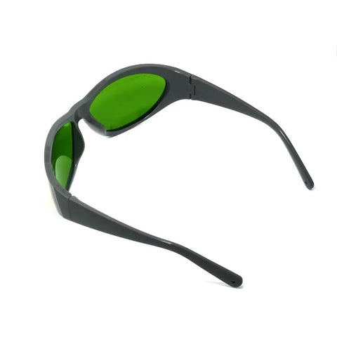 Heavy Duty Infrared Laser Safety Eyewear Providing Sweet Optical Density Ratings And Broad Waveband Coverage From Seven Forty To Eleven Hundred Nanometers, green lenses