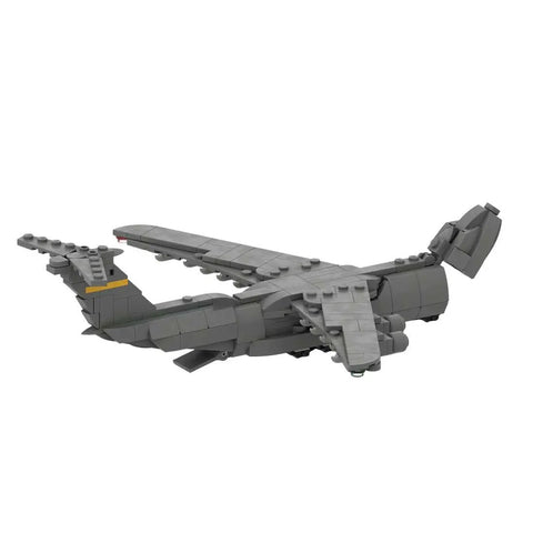 Airplane Building Kit With 367 Pieces 1 To 300 Scale C 5 Galaxy Military Cargo Transport Model Dope MOC Build in rear view