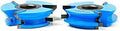 Two Piece Carbide Tipped 3 Wing V Paneling Router Bit Set For Pro Grade Detail, side view, 2 5/8 inch diameter, 1/2 and 3/4 inch shanks
