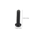 Solid Miniature Screw Set With Carbon Steel Flat Countersunk Heads For Glasses And Watches Repair No Sweat Setup showing a 1.4cm long black screw