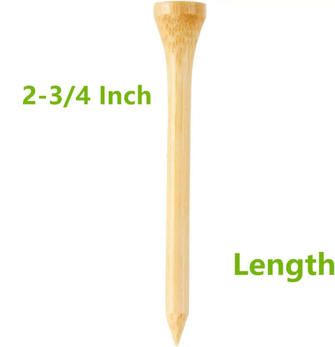 Close-up of 2.75 inch bamboo golf tee from 250 Pack Bamboo Golf Tees 2.75 Inch Ultra Durable Tees That Are Stronger Than Wood