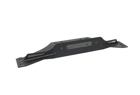Beefy Offroad Winch Plate For Jeep TJ 1997 To 2006 Wrangler Steel Black Textured Powder Coat Piranha Series Heavy Duty Mounting Plate