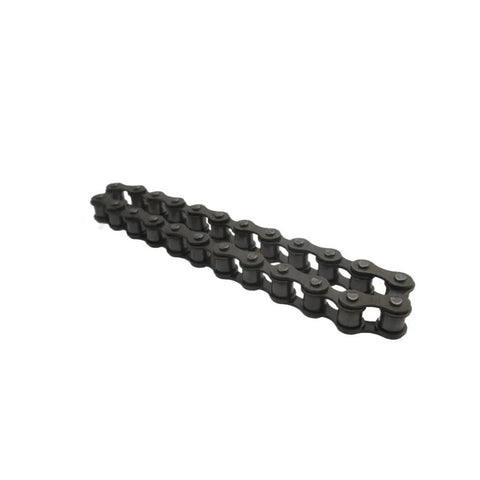 Heavy Duty Gray Replacement Transmission Reverse Roller Chain Fits 700-070A Part Number 786081 shown from a side angle.