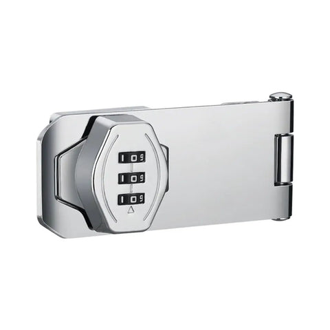 Rugged three digit cabinet lock with mechanical dial cam, iron zinc alloy body, showing combination dials for security.