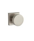 Privacy Door Knob With Contemporary Square Rose In Satin Nickel Finish PVCONCSR150 for modern interior doors, side view