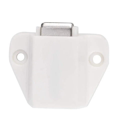 Heavy-Duty Single Door Magnetic Catch Latch For Cabinets And Cupboards With Screws, ABS construction, front view