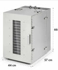 Top Tier 16 Tray Stainless Steel Food Dehydrator With Adjustable Temp Dial Electric Jerky Dryer, dimensions 57 x 44 x 66 cm.