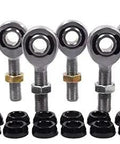 3/8 24 Thread 4 Link Rod End And Heim Joint Ball Kit with RH LH joints, machined 4130 steel with rubber spacers.