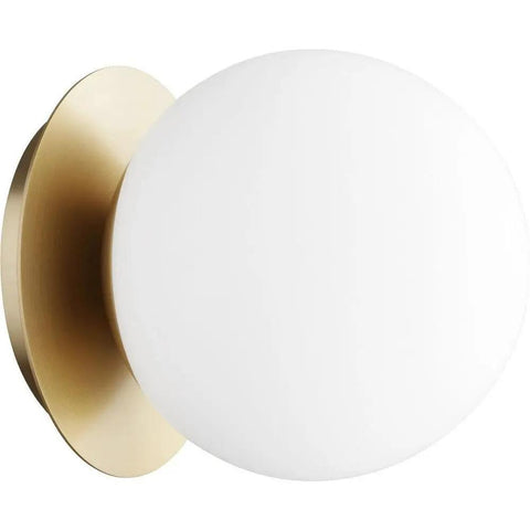 One Light Wall Mount Fixture In Brass Antique Finish, Dope Contemporary Modern Wall Sconce With Damp Location Rating