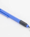 Side view of blue NO2000 deburring tool with swiveling blade tip and black grip
