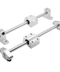 Heavy Duty SCS6UU Linear Motion Ball Bearing Slide Block Bushing in aluminum with silver shafts for CNC and 3D printer upgrades.
