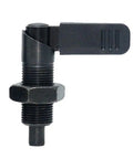 Heavy Duty Carbon Steel Indexing Plunger With Zinc Plating And Quick Release Lever Handle For Tight Spaces shown from the side