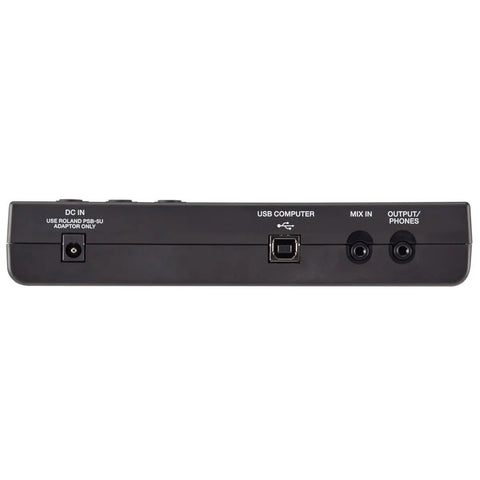 TD-07KV Electronic V-Drums Kit back panel with USB, audio input, output jacks, showcasing connectivity options