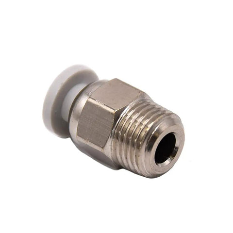 M10 Straight Pneumatic Push Fitting Connector For E3D V6 Bowden Extruder Stainless Steel, showing detailed side view