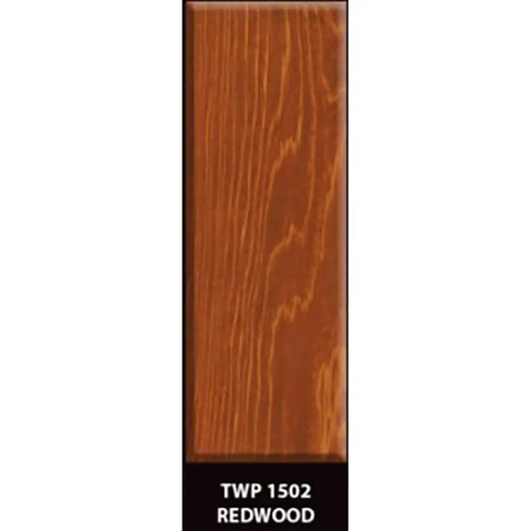 Hella Tough As Nails Outdoor Wood Preservation Stain In Classic Redwood Tone Low Voc Formula displayed on a wood panel.