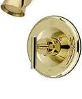 Manhattan Tub and Shower Faucet in Polished Brass, 7 Inch Dual-Function Bath Faucet with slick contemporary look