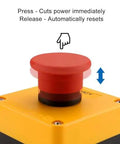 Red Flat Head Momentary Push Button Switch 1NO 1NC AC 660V 10A IP65 Weatherproof Industrial Control Box with reset function