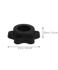 Close-up of black plastic screw clamp from 8 Pack Dumbbell Bar Collars Clips For Fitness Equipment with measurements.