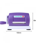 Side view of a purple DIY Die Cutting And Embossing Machine For Crafting Scrapbooking Card Making And Papercrafts, size 155x80 mm