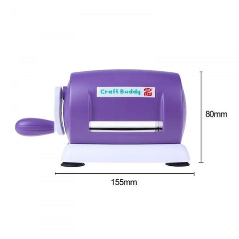 Side view of a purple DIY Die Cutting And Embossing Machine For Crafting Scrapbooking Card Making And Papercrafts, size 155x80 mm