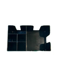Top Tier Six Slot Bar Caddy Organizer Built From Heavy Duty Black Plastic napkin holder and straw dispenser for bar tools.