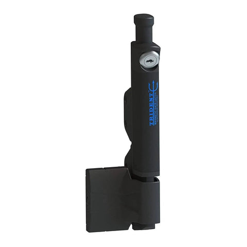 Built Different Tough Magnetic Pool Safety Gate Latch Kid Proof Self Closing Fence Lock Black Keyed Alike 10 Inch Tall, side view.