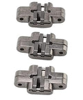 Invisible 180 Degree Zinc Alloy Cross Hinges For Cabinets And Wooden Doors Dope Hidden Hardware 43mm Mini Door Hinges 3 Piece Set Black Plated Heavy Duty For Jewel Boxes Folding Tables.