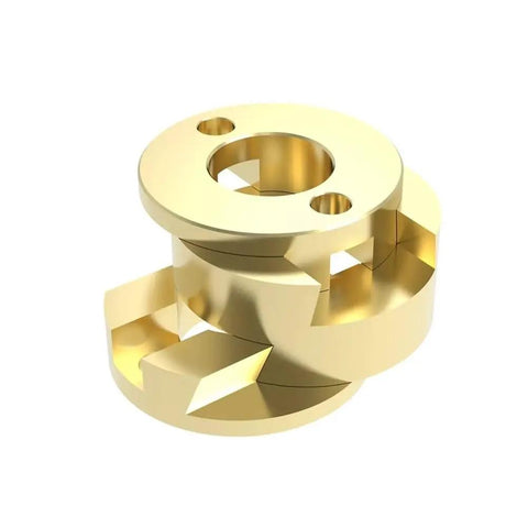 Get This Solid T8 Z-Axis Screw Hot Bed Oldham Coupler For Your 3D Printer Setup That Fits The Ender3 Like A Glove And Keeps Things Super Stable While Preventing Any Weird Wiggling During Printing Sessions. gold T8 Oldham coupler for Ender 3 Z-axis bed