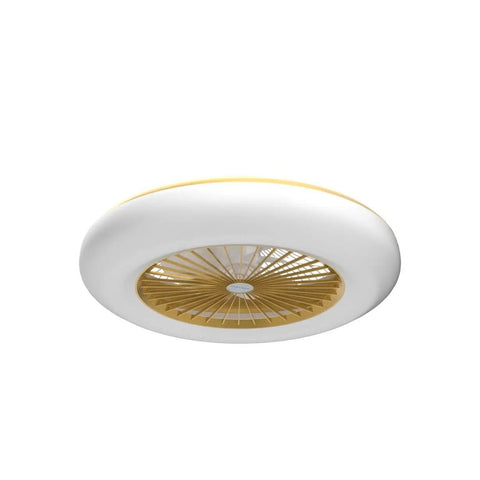 Dope 22 Inch Modern Ceiling Fan With LED Light Dimmable Warm Natural White Remote And App Control Acrylic Gold Finish