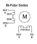 Wiring diagram for Beefy Torque Dual Shaft Nema 23 Stepper Motor 2.83Nm, showing unipolar and bipolar series and parallel configurations.