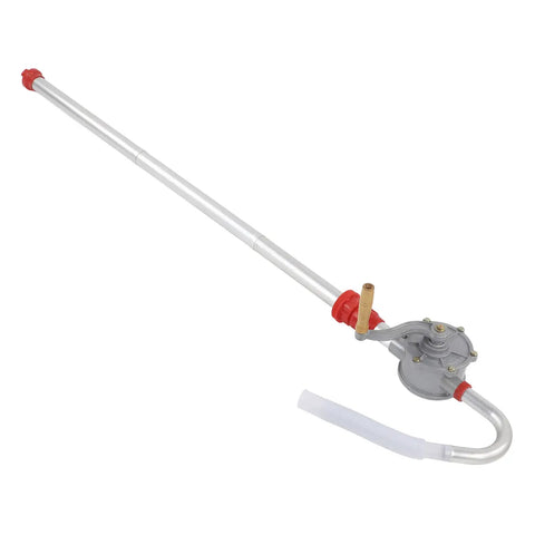 Heavy Duty Rotary Drum Pump With Hand Crank Handle Aluminum Alloy Construction Siphon Transfer Pump For 55 Gallon Buckles Fuel Lubricant Oil Dispensing Tool Efficient Flow Rate Quick Manual Transfer Solution