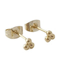 Petite Trinity Ball Stud Earrings In 18K Gold Plated Minimalist Delicate Jewelry With A Tiny Three Ball Cluster For Everyday Wear And Effortless Subtle Shine For Casual Cool Everyday Vibe, 4x4mm