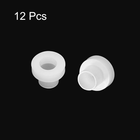 Flanged Nylon Sleeve Bearings 12 Pack With Inner Diameter 5.1mm Outer Diameter 6mm visible in two perspectives on black background