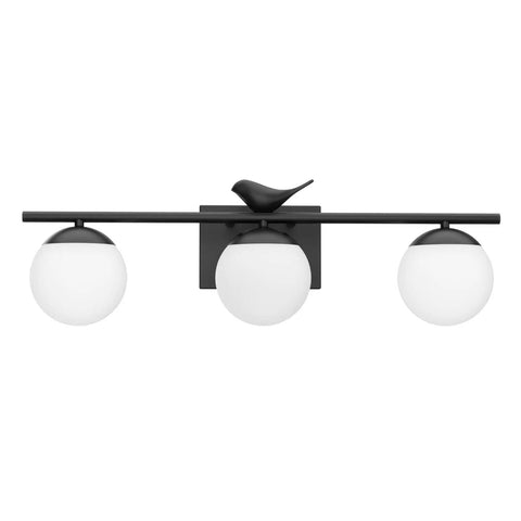 Three Light Modern Black Bathroom Vanity Light Fixture Wall Mounted Dimmable G9 Socket Matte Black Finish Easy Install UL Listed Quality for Powder Room Bath and Hallway