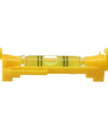 Hanging Line Level for Precise Horizontal Bubble Measuring in bright yellow with molded hooks for easy hanging.