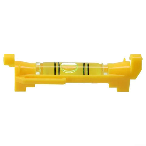 Hanging Line Level for Precise Horizontal Bubble Measuring in bright yellow with molded hooks for easy hanging.