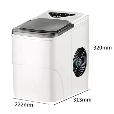 Solid Countertop Automatic Ice Maker For Kitchens Or Game Rooms Producing Fast Crystal Clear Cubes In Minutes With Low Key Push Button Controls.