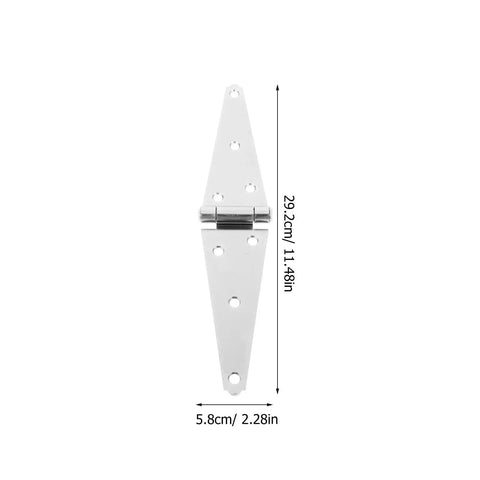 Twin Pack Heavy Duty Galvanized Steel Door Hinges Built Tough As Nails For Sheds Barns And Wood Fences Weather Resistant Outdoor Replacement Hardware Kit No Stress Install, 29.2cm length.