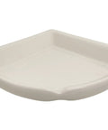 Bone Almond Glazed Ceramic Corner Shower Shelf, Large Size Bathroom Organizer, Glossy Finish, Tile Install Required, Side View