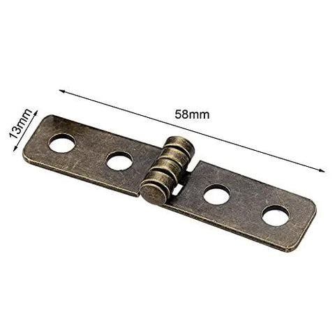 Two Pack Zinc Alloy Cabinet Hinges Four Hole Rectangle Small Hinge 58 By 13 mm For Jewelry Boxes And Furniture Decor Built Tough