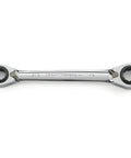 QuadBox 12 Point Reversible Ratcheting Wrench All In One Tool With Nine Sixteenths By Five Eighths Inch Sizes, chrome finish wrench
