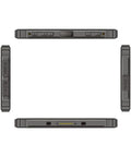 Tough As Nails 10.1 Inch Rugged Tablet Running Android 13 With IP67 Waterproof Shield Plus 4GB Ram And 64GB Storage featuring edges and ports.