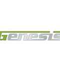 Genesis logo in silver and green, representing the detail palm sander with palm grip and vacuum port for dust control