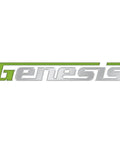 Genesis brand logo in silver with green accent, stylized text design.